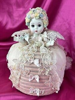 Vintage Madame Alexander Doll Pink Elizabethan Pin Cushion Pastel Roses #26480