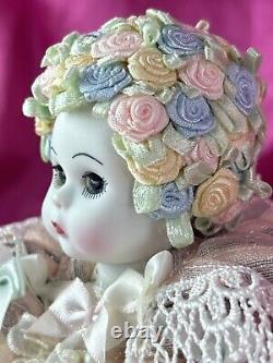 Vintage Madame Alexander Doll Pink Elizabethan Pin Cushion Pastel Roses #26480