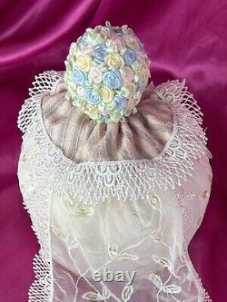 Vintage Madame Alexander Doll Pink Elizabethan Pin Cushion Pastel Roses #26480