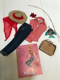 Vintage Mattel 1959 Barbie #3 with Ken, Midge, Allan, Skipper and Wardrobes