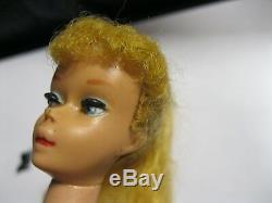 Vintage Mattel Barbie 1960 1961 Blonde PONYTAIL #5 Blue Eyeliner Nude Doll