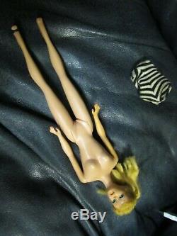 Vintage Mattel Barbie 1960 1961 Blonde PONYTAIL #5 Blue Eyeliner Nude Doll