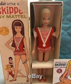 Vintage Mattel Blonde Skipper #0950 OSS New In Box JAPAN Shoes Metal Stand Incl