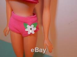 Vintage Mattel Doll 1190 Rare 1960s Blonde New Standard Barbie pink swimsuit