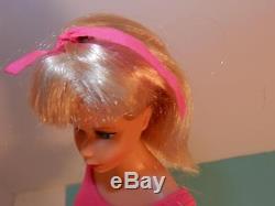 Vintage Mattel Doll 1190 Rare 1960s Blonde New Standard Barbie pink swimsuit