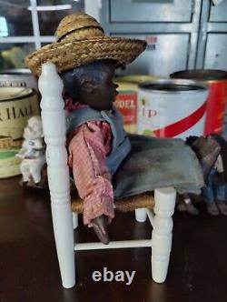 Vintage Maynard Arnett's Toby African American Boy 253/4000 With Chair And Hat
