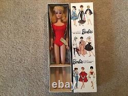 Vintage Mib Gorgeous #6 Blonde Ponytail Barbie, Nm Box, Wrist Tag, Liner, Stand