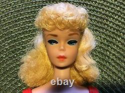 Vintage Mib Gorgeous #6 Blonde Ponytail Barbie, Nm Box, Wrist Tag, Liner, Stand