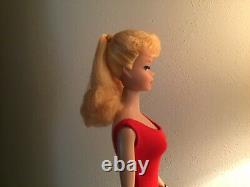 Vintage Mib Gorgeous #6 Blonde Ponytail Barbie, Nm Box, Wrist Tag, Liner, Stand