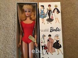 Vintage Mib Gorgeous #6 Blonde Ponytail Barbie, Nm Box, Wrist Tag, Liner, Stand