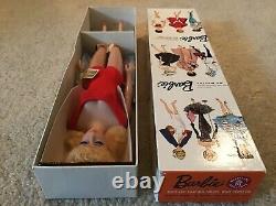 Vintage Mib Gorgeous #6 Blonde Ponytail Barbie, Nm Box, Wrist Tag, Liner, Stand