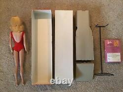 Vintage Mib Gorgeous #6 Blonde Ponytail Barbie, Nm Box, Wrist Tag, Liner, Stand