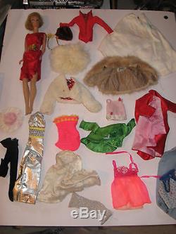 Vintage Midge and Barbie dolls, case, 75+ pcs clothing, accessories