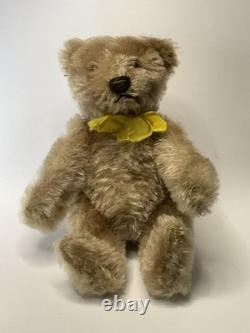 Vintage Miniature 6 Steiff Mohair Original Teddy Bear with yellow ribbon