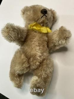 Vintage Miniature 6 Steiff Mohair Original Teddy Bear with yellow ribbon
