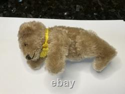 Vintage Miniature 6 Steiff Mohair Original Teddy Bear with yellow ribbon