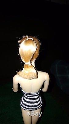 Vintage Orig 1959 #1 Blond Ponytail Barbie Doll W Original Hair Set