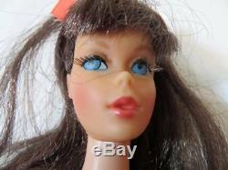 Vintage Original Barbie TNT Twist n Turn Brunette Brown Hair Doll GUC