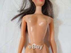 Vintage Original Barbie TNT Twist n Turn Brunette Brown Hair Doll GUC