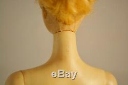 Vintage Original Blond Ponytail #1 Barbie Stock #850 with Holes in Feet -Doll Only