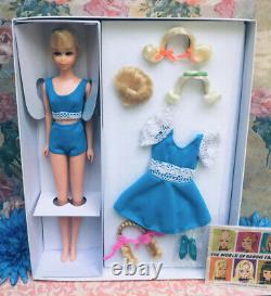 Vintage Platinum Blonde HAIR HAPPENIN'S Francie Doll Complete 2pc Swimsuit n Box