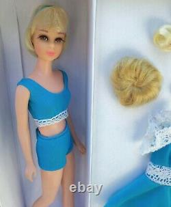 Vintage Platinum Blonde HAIR HAPPENIN'S Francie Doll Complete 2pc Swimsuit n Box