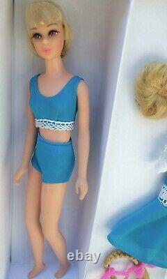 Vintage Platinum Blonde HAIR HAPPENIN'S Francie Doll Complete 2pc Swimsuit n Box