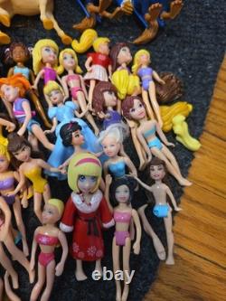Vintage Polly Pocket Huge Lot Of Dolls Playsets Clothes Mismatched