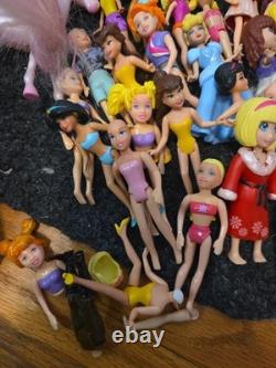Vintage Polly Pocket Huge Lot Of Dolls Playsets Clothes Mismatched