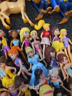 Vintage Polly Pocket Huge Lot Of Dolls Playsets Clothes Mismatched