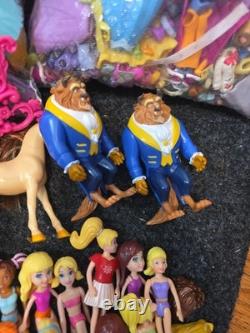 Vintage Polly Pocket Huge Lot Of Dolls Playsets Clothes Mismatched