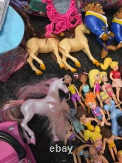 Vintage Polly Pocket Huge Lot Of Dolls Playsets Clothes Mismatched