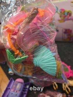 Vintage Polly Pocket Huge Lot Of Dolls Playsets Clothes Mismatched