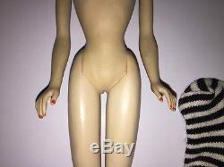 Vintage Ponytail Barbie #3 Blonde With Zebra Stripe Swimsuit