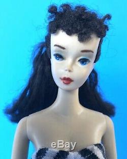 Vintage Ponytail Barbie #3 Brunette Blue Eyeliner-beautiful