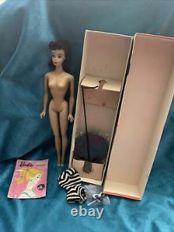 Vintage Ponytail Barbie #3 Original (R) Box (Gay Parisienne) OSS Pedestal Stand