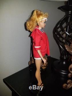 Vintage Ponytail Barbie Doll #4/1960 TM Blue Eyes (2 outfits)