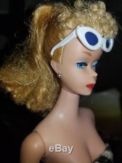Vintage Ponytail Barbie Doll #4/1960 TM Blue Eyes (2 outfits)