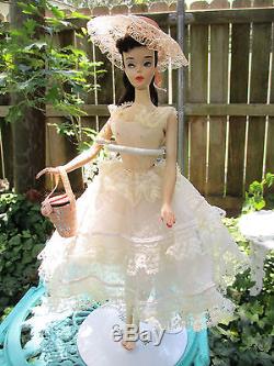 Vintage Ponytail Barbie Doll Plantation Belle Ghostly White #3 Brown Lined Eyes