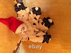Vintage Porcelain Bisque Clown Doll with Moveable Arms, Made In Bulgaria