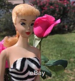 Vintage Rare 1959 Number 3 Three Blonde Barbie TM 850 Braid Near Mint Ponytail