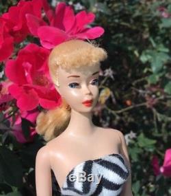 Vintage Rare 1959 Number 3 Three Blonde Barbie TM 850 Braid Near Mint Ponytail