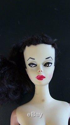Vintage Raven Hair Ponytail Barbie #2 #3 #4 transitional body TM Pedestal Stand