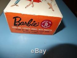 Vintage Redhead Bubblecut Barbie in Original Box with Inset, Stand, Book