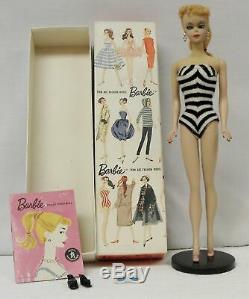 Vintage barbie ponytail blond 1959 #1 with TM box, original TM Stand