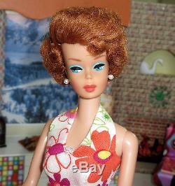 Vintage genuine titian european sidepart bubble cut Barbie + outfit by Lolaxs