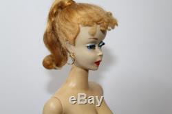 Vintage solid tm body blonde #3 ponytail Barbie with blue eyeliner