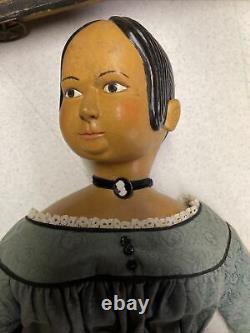Vntg NIADA Artist Patti Hale Historical Wood Doll Lady Figure 26 1993