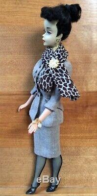 Vntg Transit Barbie #3 Brunette Ponytail Doll withSilkstone Blvd Fashion+LOVELY
