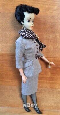 Vntg Transit Barbie #3 Brunette Ponytail Doll withSilkstone Blvd Fashion+LOVELY